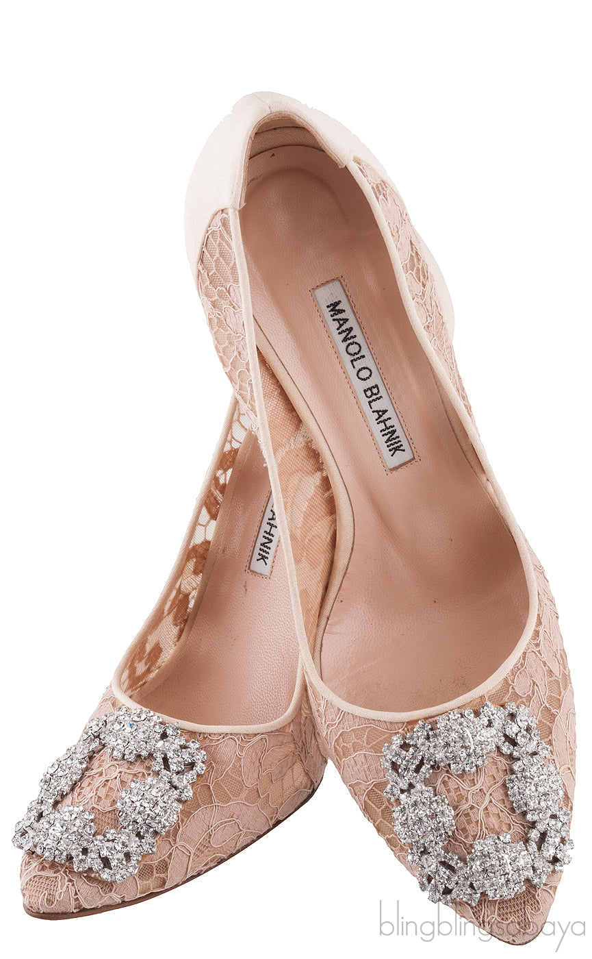 Floral Lace Beige Hangisi Pump