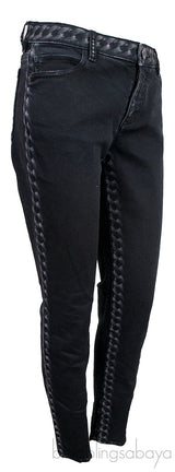 Chain Print Black Denim Jeans
