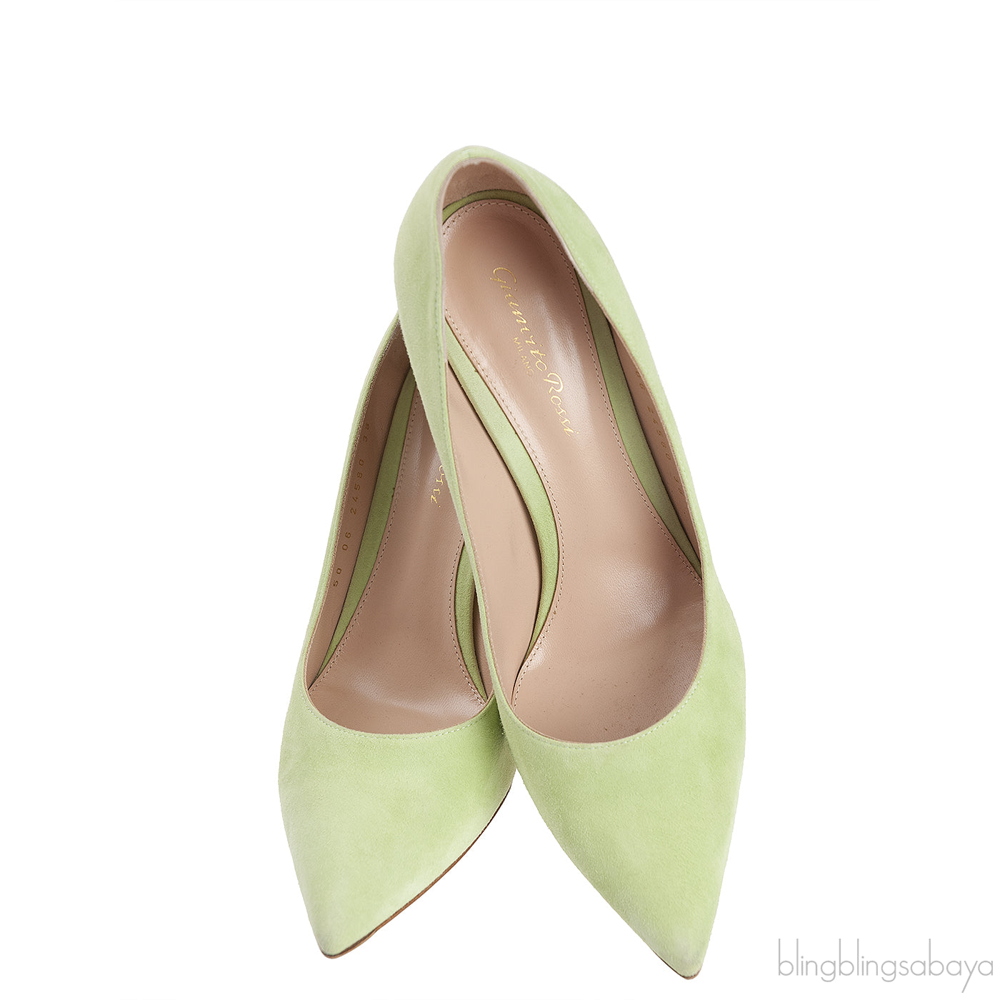 Apple Green Suede Pointed Toe Heels
