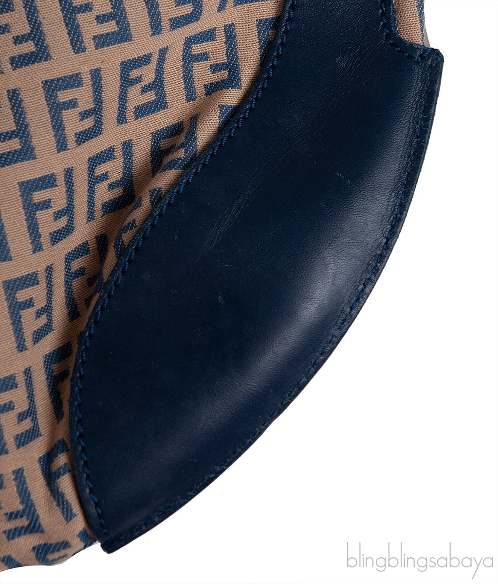 Fendi Blue FF Printed Canvas Hobo