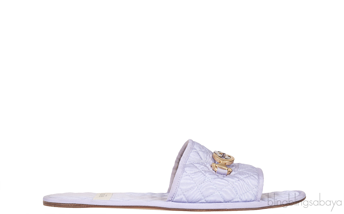 Lilac GG Quilted Slide Flat