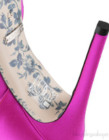 Fuchsia Satin Daisy 105 Slingback