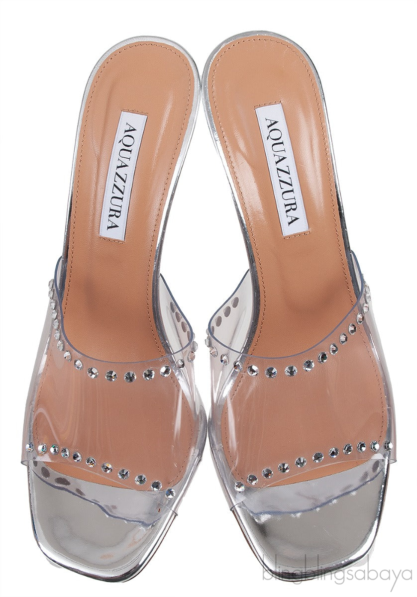 Aquazzura PVC Secrets 95mm Mules 38