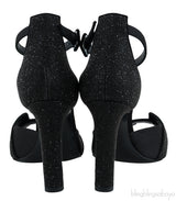 Premiere Glitter Black Slingback Heels