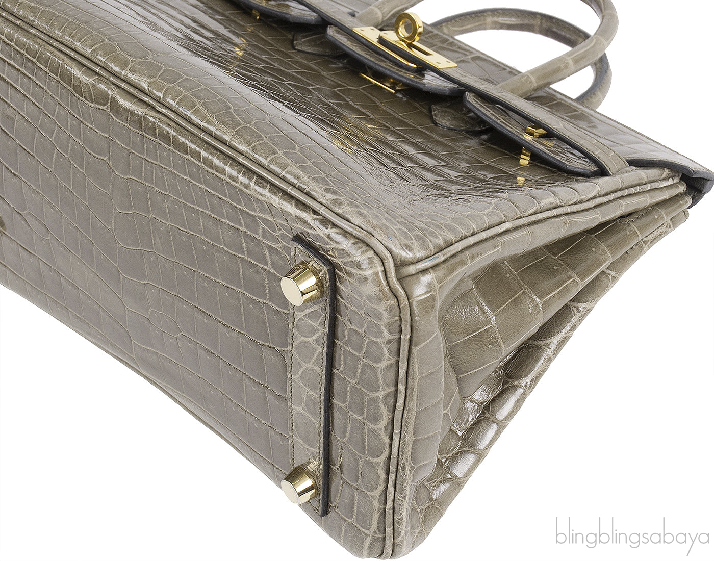 Hermes Birkin 25 Gris Tourterelle Crocodile GHW