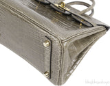 Hermes Birkin 25 Gris Tourterelle Crocodile GHW