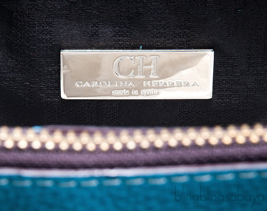 Aqua Marine Leather Tote Bag