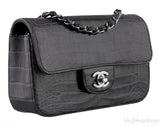 Dark Grey Crocodile Mini Bag