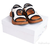 White Stretch Neoprene Sandals