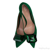 Emerald Jaipur 105 Embellished Suede Pumps