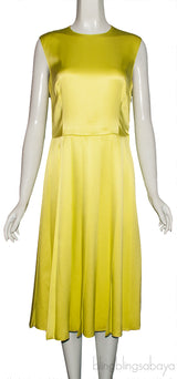 Neon Green Pleated Dress