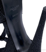 Glitter Finish Black Tribute Sandals