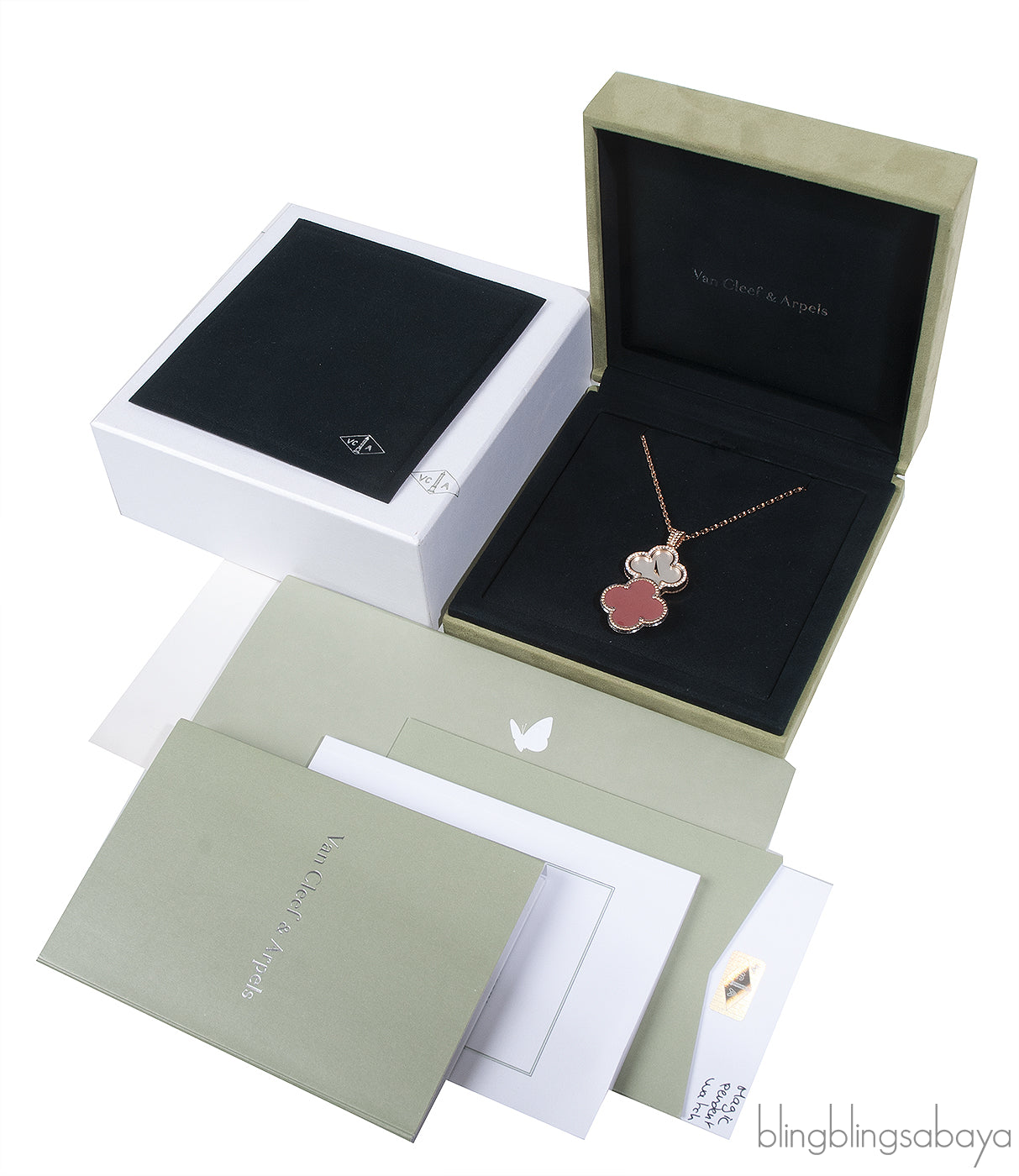 Van Cleef & Arpels Secret  Pendant Watch Carnelian Necklace