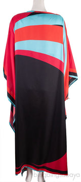 Red Printed Kaftan Dress