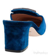 Gucci Blue Velvet G Crystal Madelyn Mules
