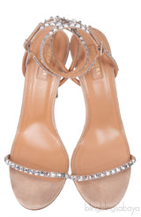 Crystal Embellished Suede Slingback