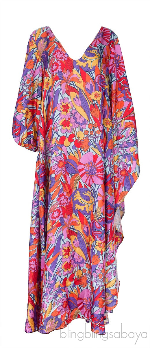 Opera Asymmetric Floral-print Maxi Dress