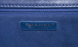 Blue Chevron Quilted Medium Flap Bag