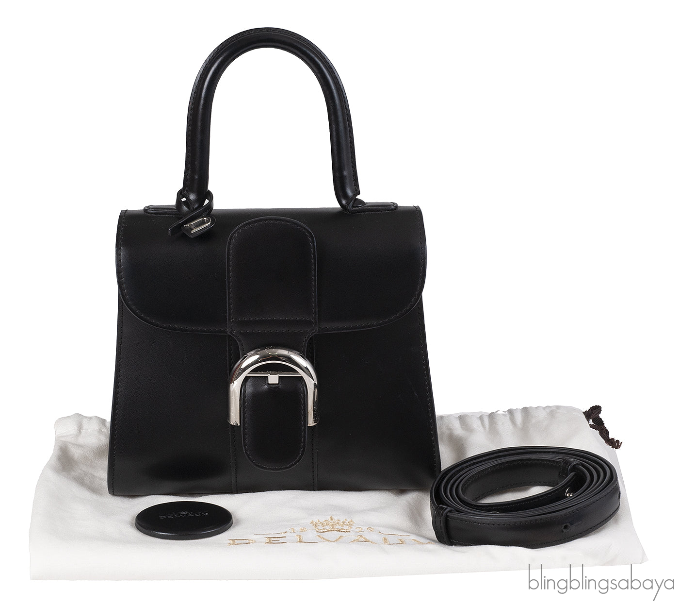 Delvaux Black Brilliant Mini Leather Tote