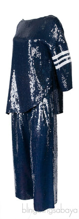 Blue Sequin Embellished Top & Trouser