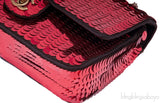 Red Sequins Mademoiselle Flap Bag