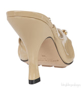 Beige Patent Leather Bunny Mules