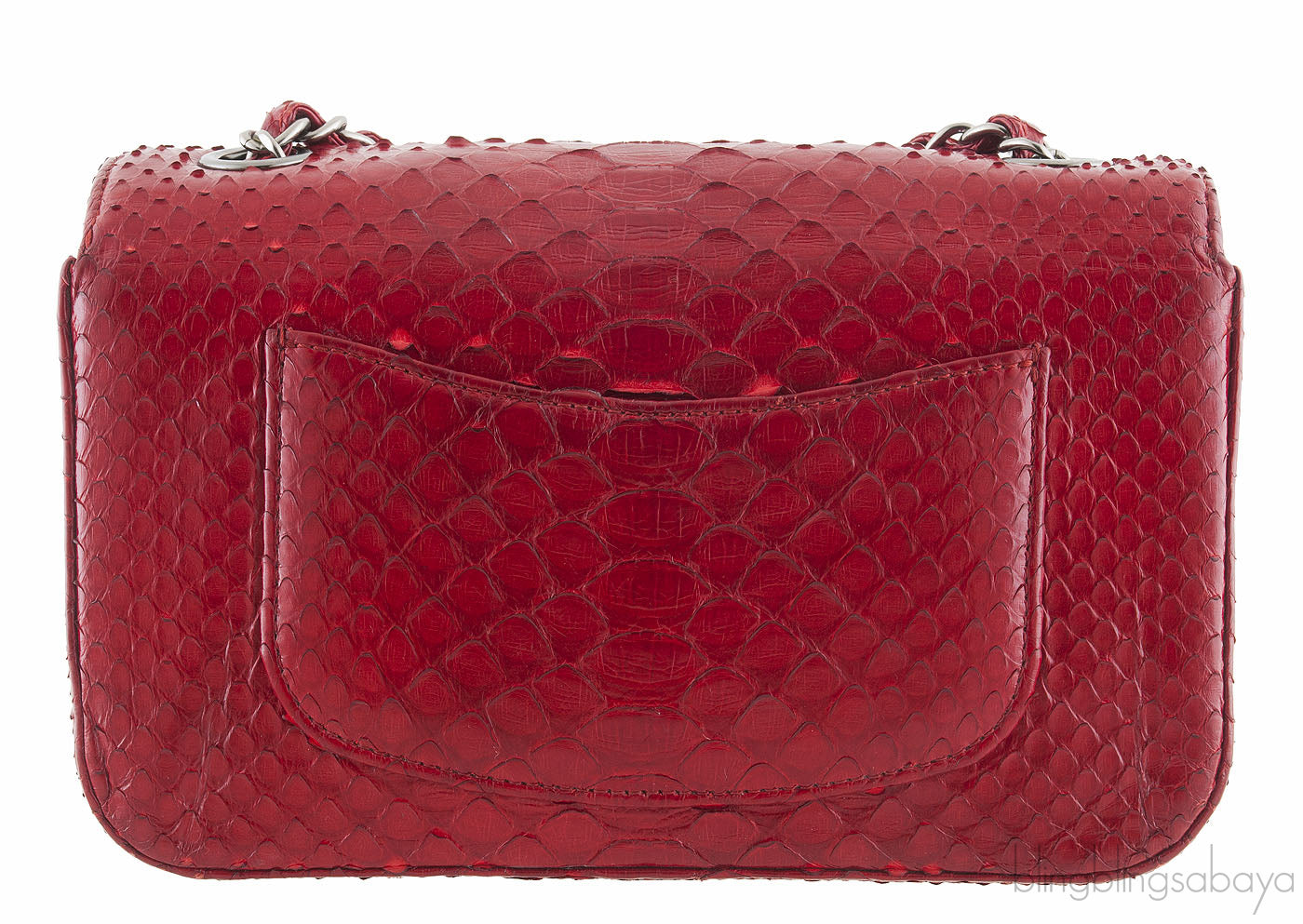Red Python Mini Single Flap Bag