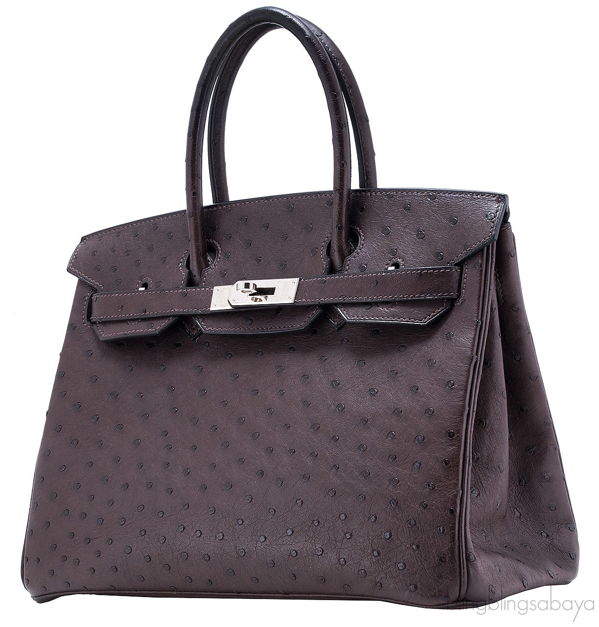 Birkin 30 Choco Brown Ostrich PHW