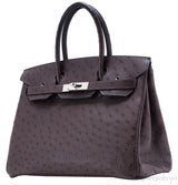 Birkin 30 Choco Brown Ostrich PHW