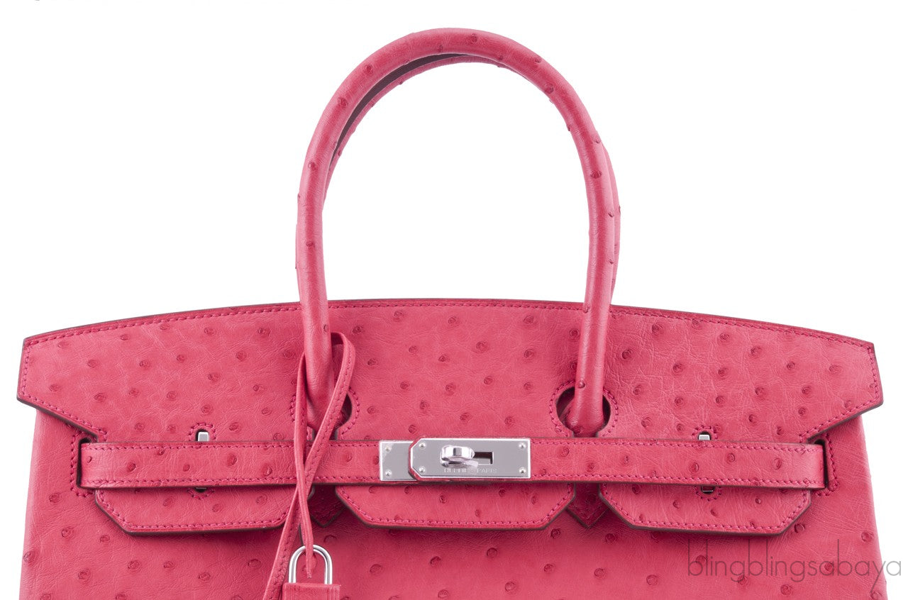 Birkin 35 Ostrich Bougainvillier
