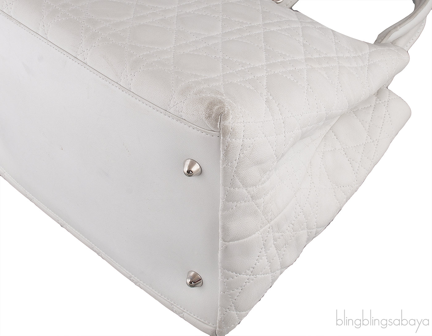 White Quilted Cannage Bag