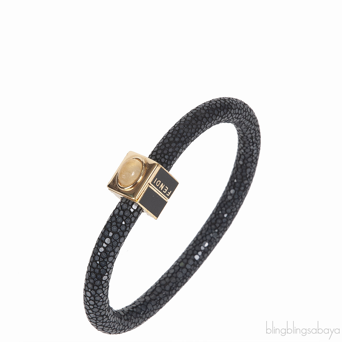 Fendi Resin Cabochon Stingray Bangle Bracelet