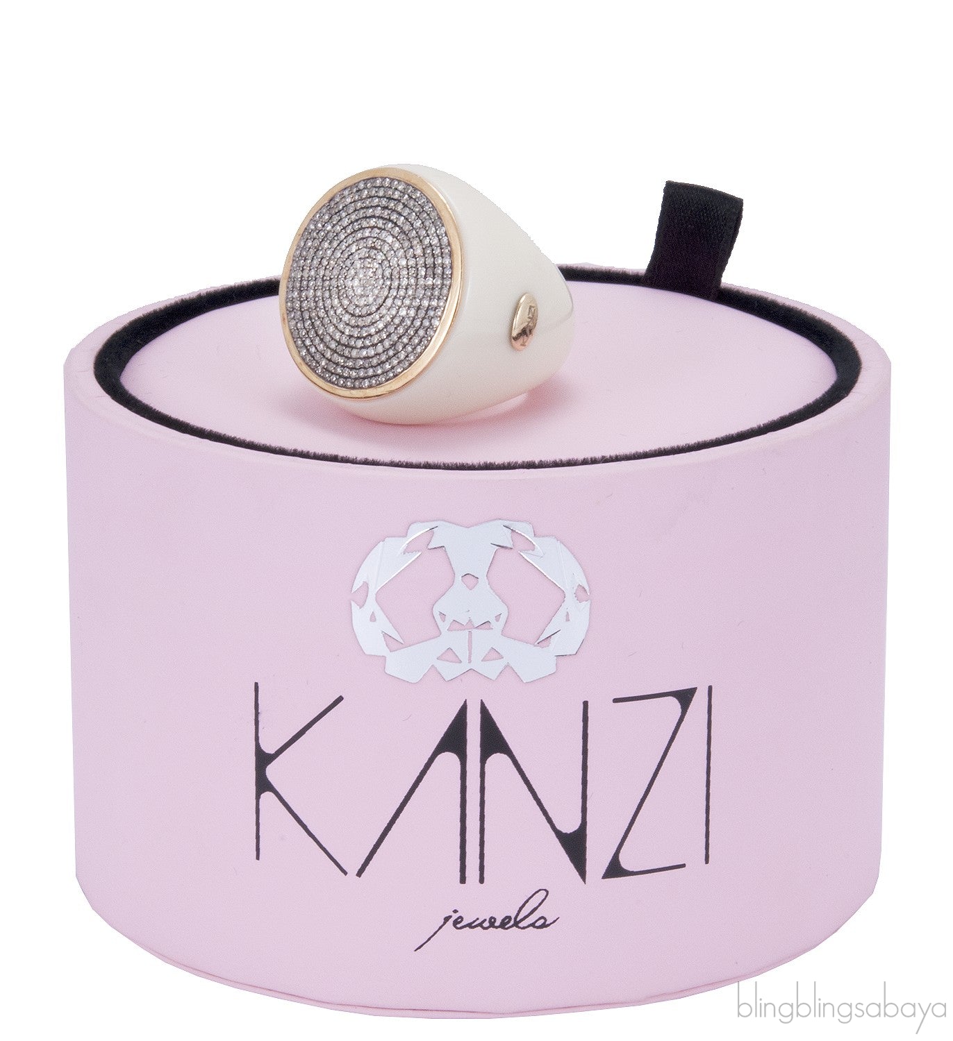 14kt Backlite & Diamond Ring
