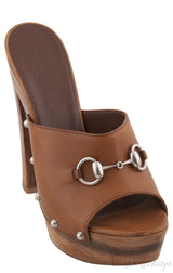 Brown Horsebit Mule