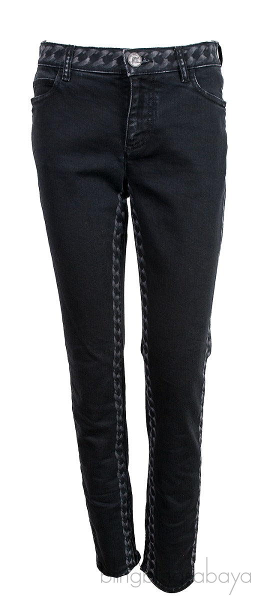 Chain Print Black Denim Jeans
