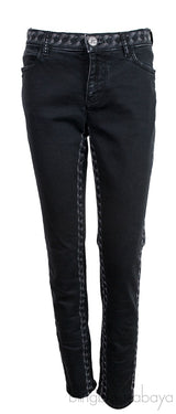 Chain Print Black Denim Jeans