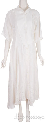 White Printed Asymmetric Dress