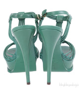 Yves Saint Laurent Green Strappy Slingback Sandals