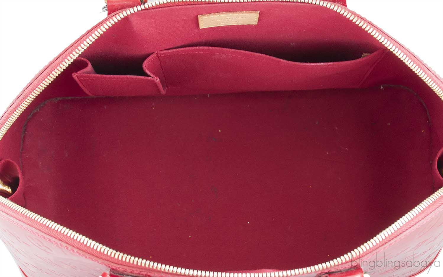 Alma Red Monogram Vernis Bag