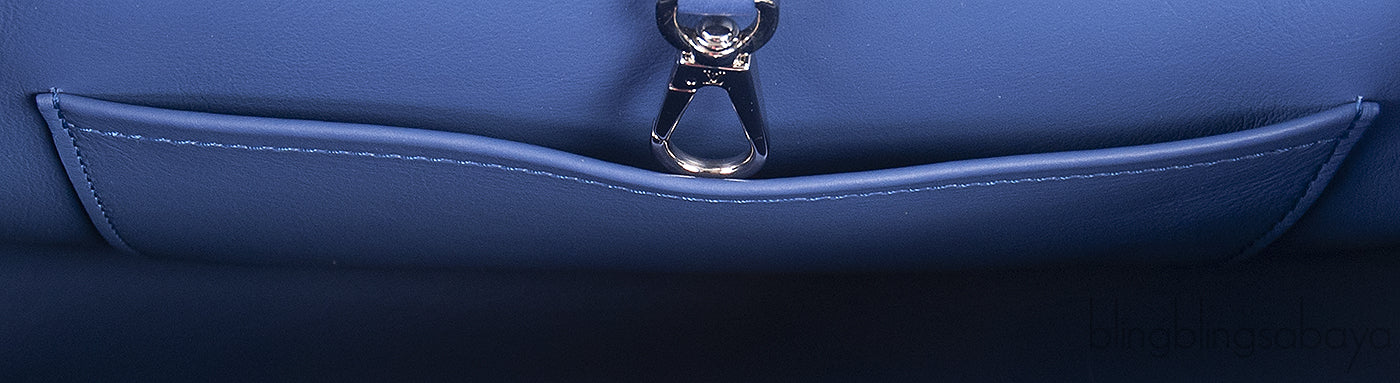 Louis Vuitton Blue Capucine Python Handle Bag