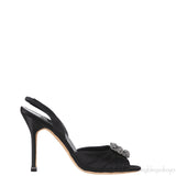 Manolo Blahnik Cassia Black Peep Slingback Pump