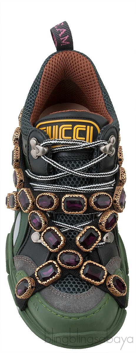 Flashtrek Green Sneaker with Crystals
