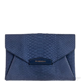 Blue Python Antigona Envelope Clutch