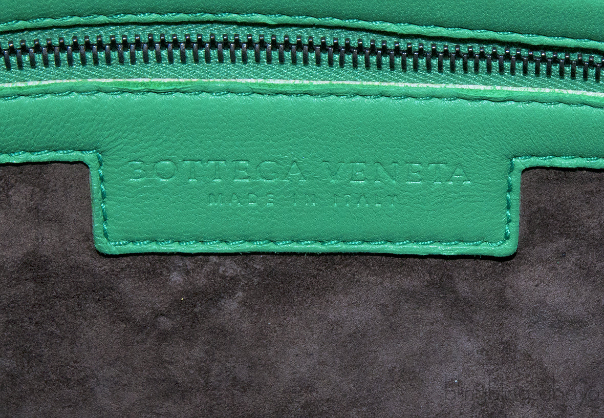 Green Intrecciatio Clutch Crossbody Bag