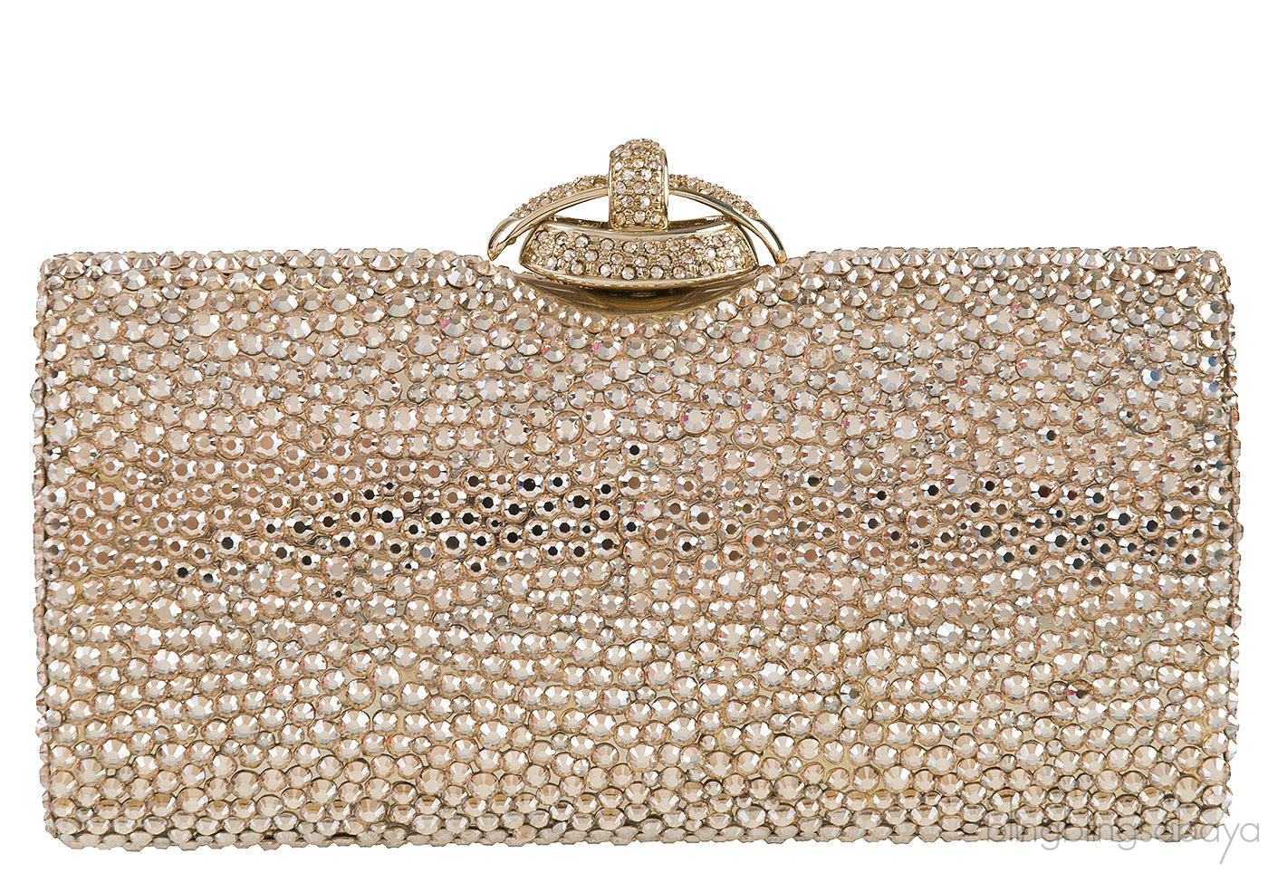 Gold Crystal Embellished Clutch