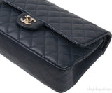 Classic Midnight Blue Medium Double Flap Bag GHW
