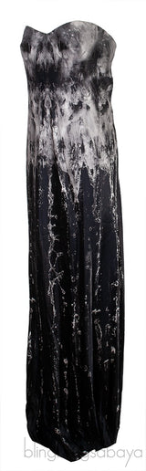 Tube Water Print Maxi Dress