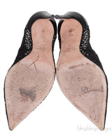 Black Mesh Pointed Toe Heels