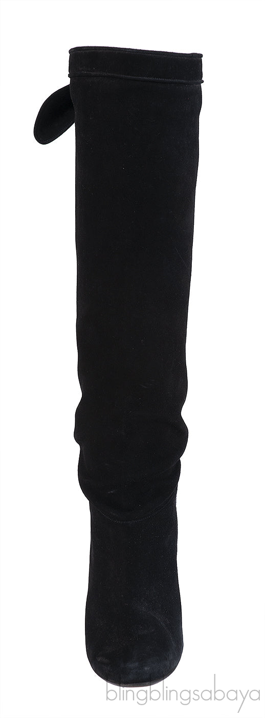 Jimmy Choo Black Suede Knee-high Boots