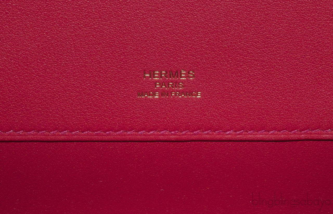 Kelly Cut Vermillon Swift Clutch GHW